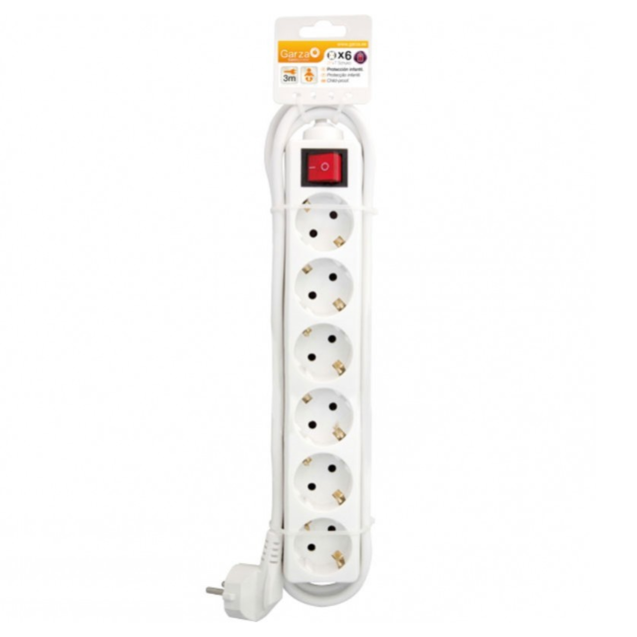 Extensão Garza 6 Tomadas com Interruptor 1.5mm
