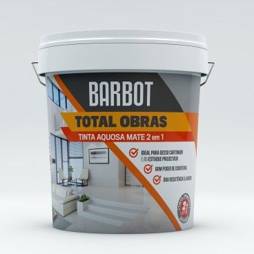 Tinta Aquosa Mate Interior Barbot Total Obras 2em1 Tinta Aquosa Mate Interior Barbot Total Obras 2em1
