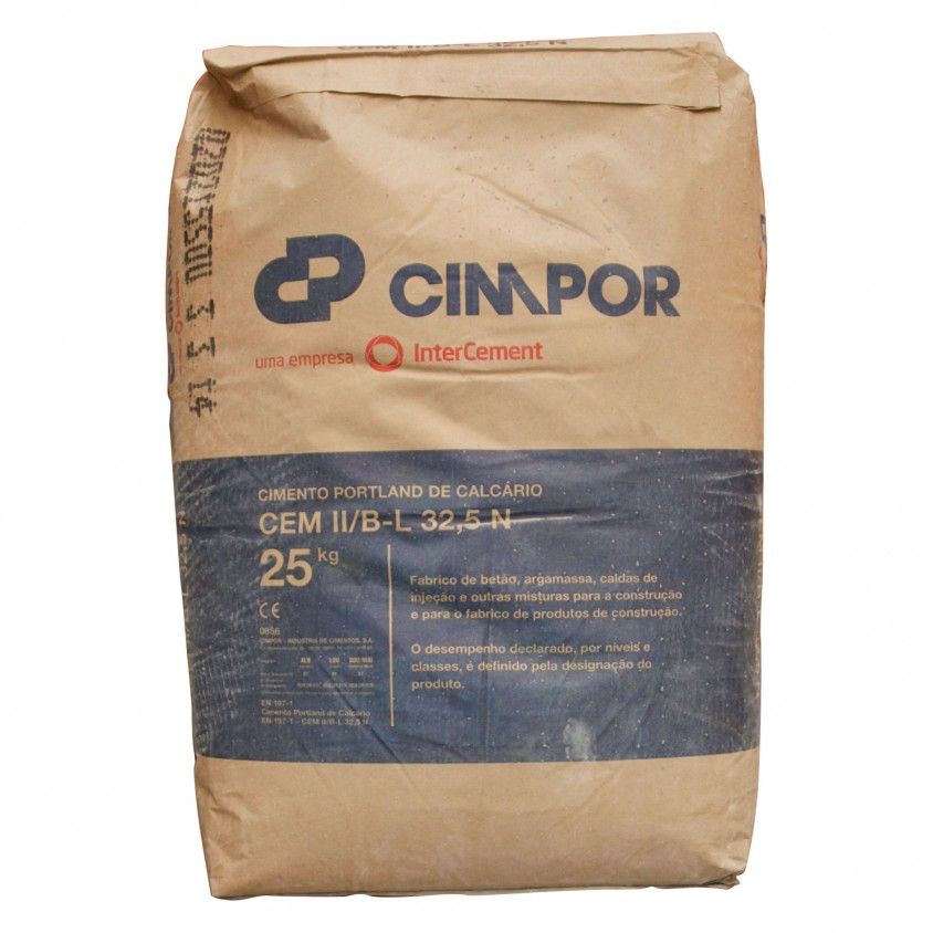 Cimento Cimpor CEM II/B-L 32.5N 25kg | Armazéns Reis