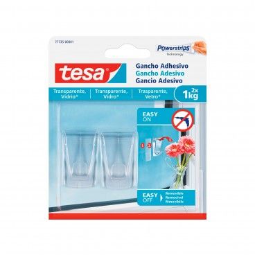 Gancho Adesivo Transparente Tesa Powerstrips 2un