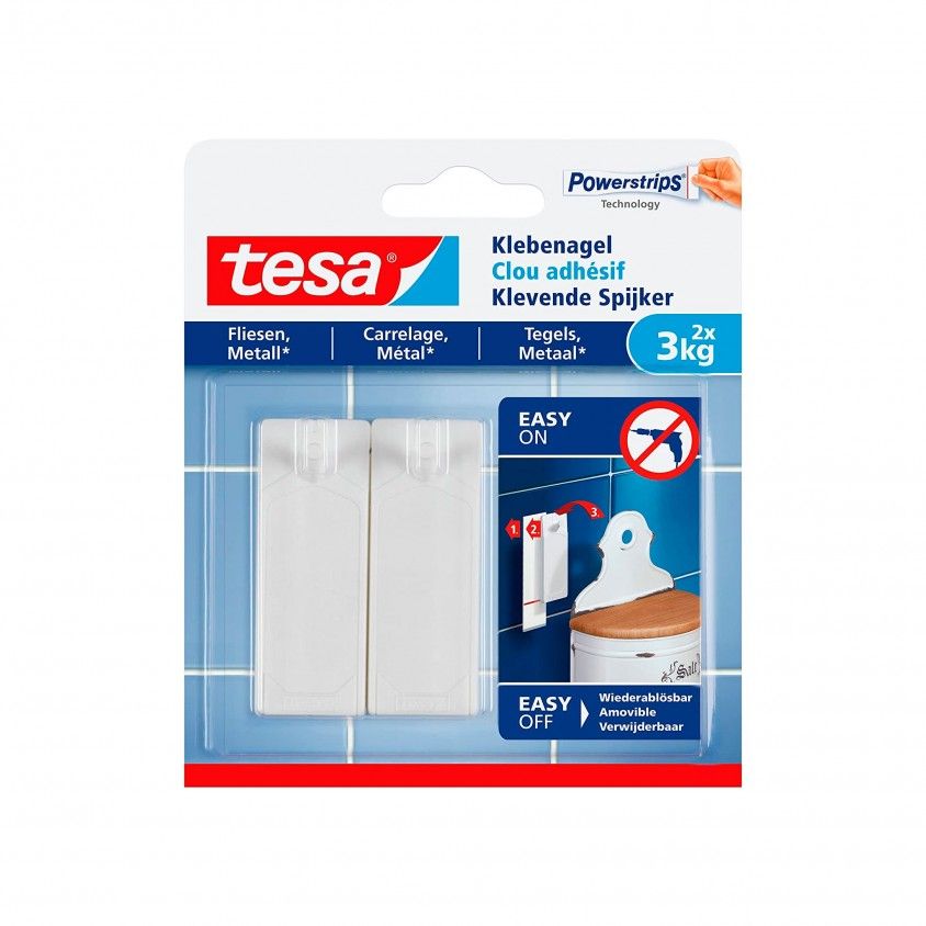 Prego Adesivo Tesa Powerstrips para Azulejos at 3kg