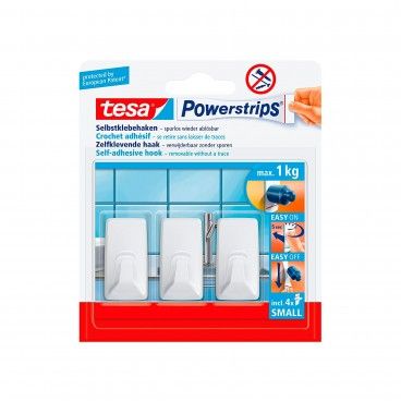 Mini Gancho Adesivo Retangular Tesa Powerstrips 3un