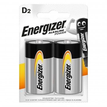 Pilha Alcalina Energizer Power LR20 D 2Un