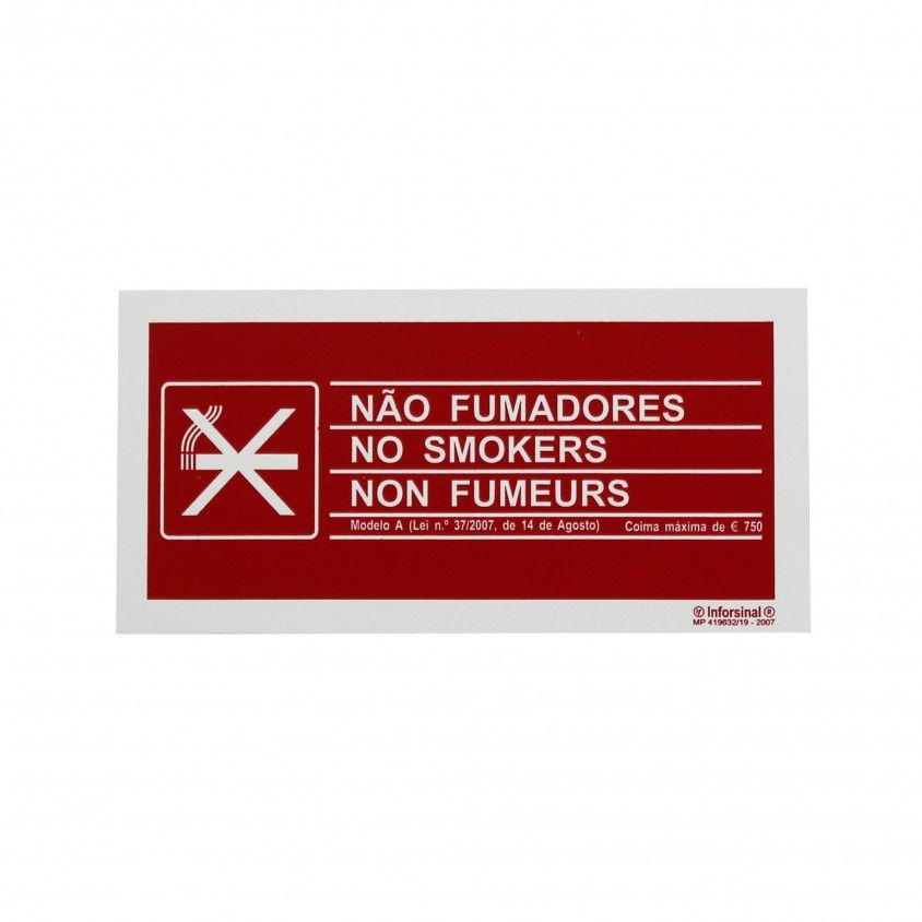 Sinal de Proibido Fumar em PVC Opaco