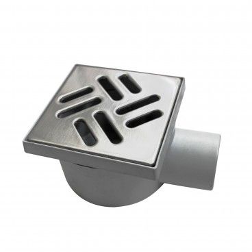 Ralo Sinfonado com Grelha Inox e Descarga Lateral Orientvel 50mm