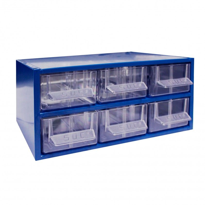 Estante Metalo-Pl�stica N�2 com 6 Gavetas