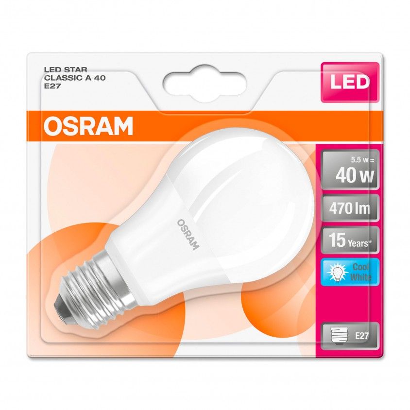 Lmpada LED Osram Star Classic A FR 40 E27 5.5W 470Lm