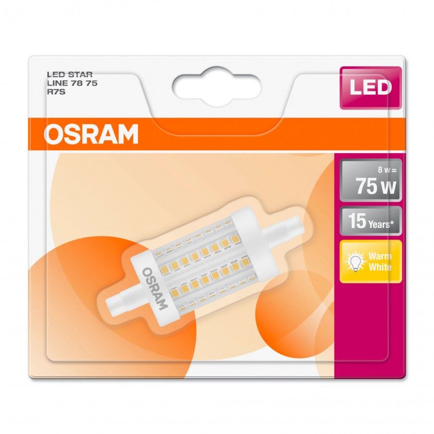 Lâmpada LED Osram Star Line 78 CL 75 R7S 8W 1055Lm Lâmpada LED Osram Star Line 78 CL 75 R7S 8W 1055Lm