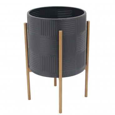 Pote Metal Preto/Dourado