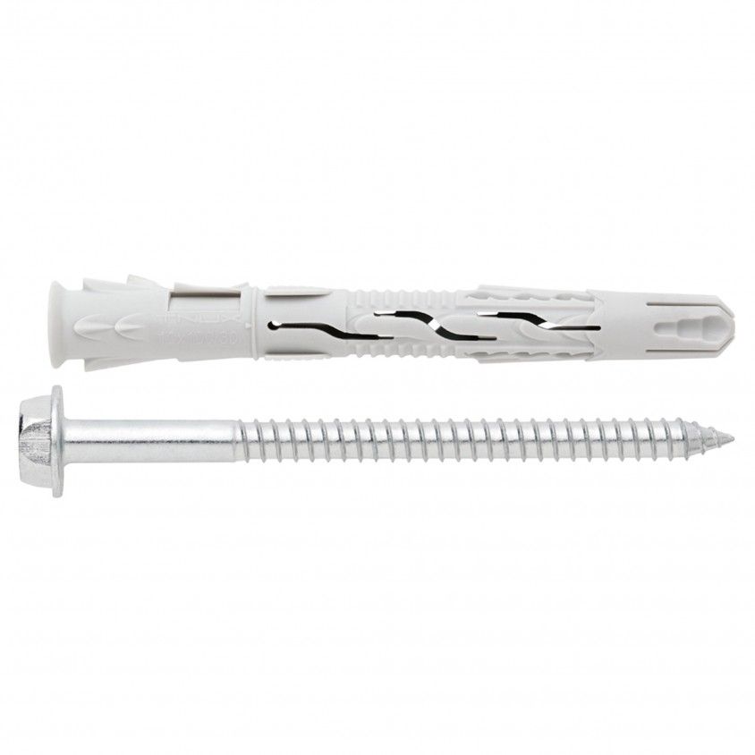 Bucha Universal de Nylon de Alto Rendimento com Parafuso Cabeça Sextavada 2un Bucha Universal de Nylon de Alto Rendimento com Parafuso Cabeça Sextavada 2un