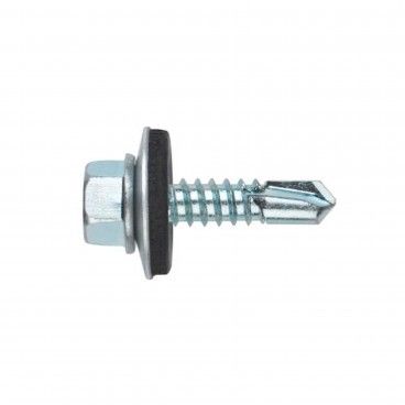 Parafuso Autoperfurante de Cabea Sextavada com Anilha Estampada DIN-7504-K Montado com Anilha de A