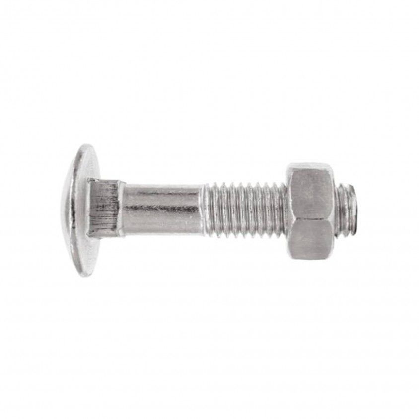 Parafuso de Cabeça Redonda Pescoço Quadrado e Porca Sextavada 603/934 Zincado 25un Parafuso de Cabeça Redonda Pescoço Quadrado e Porca Sextavada 603/934 Zincado 25un