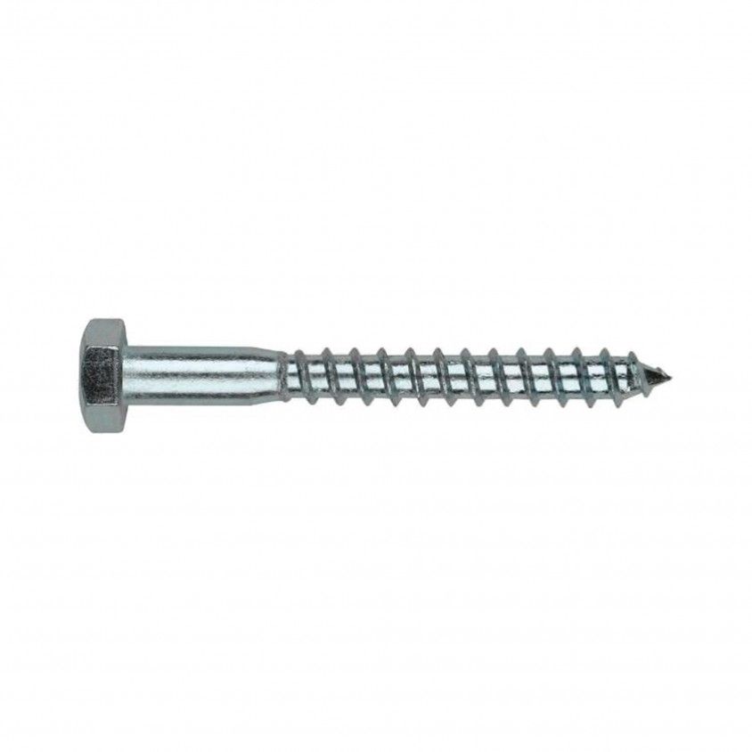 Parafuso com Rosca para Madeira e Aglomerado Cabeça Sextavada DIN-571 50un Parafuso com Rosca para Madeira e Aglomerado Cabeça Sextavada DIN-571 50un