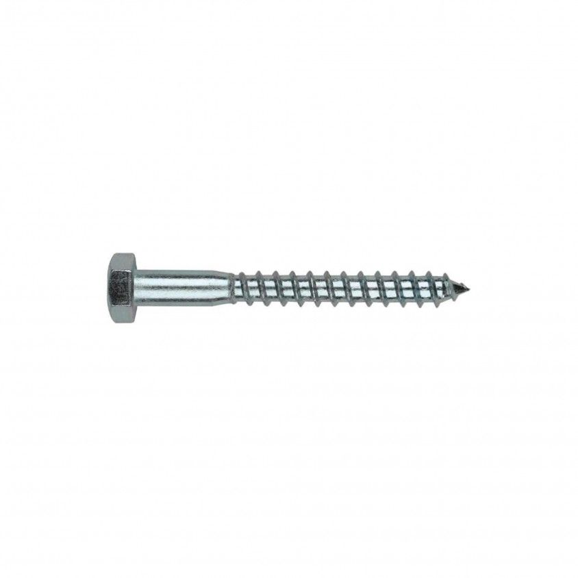 Parafuso com Rosca para Madeira e Aglomerado Cabeça Sextavada DIN-571 25un Parafuso com Rosca para Madeira e Aglomerado Cabeça Sextavada DIN-571 25un