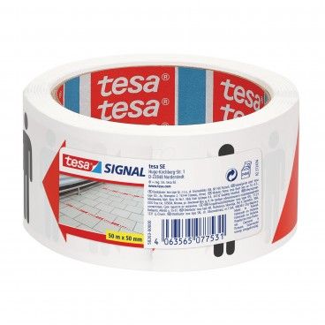 Fita de Distnciamento Social Tesa 50mx50mm Vermelho/Branco