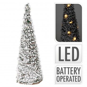 rvore de Natal Cone com Luz Led Branco Quente 40cm