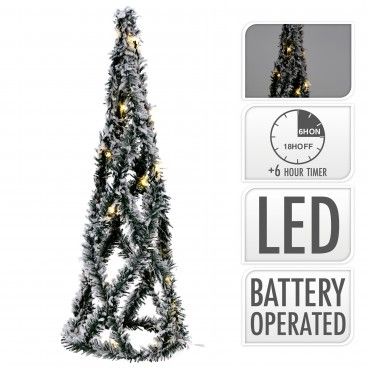 rvore de Natal Cone com Luz Led Branco 40cm