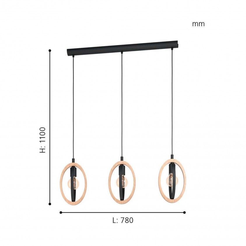 Suspenso Eglo Basildon Hl/3 E27