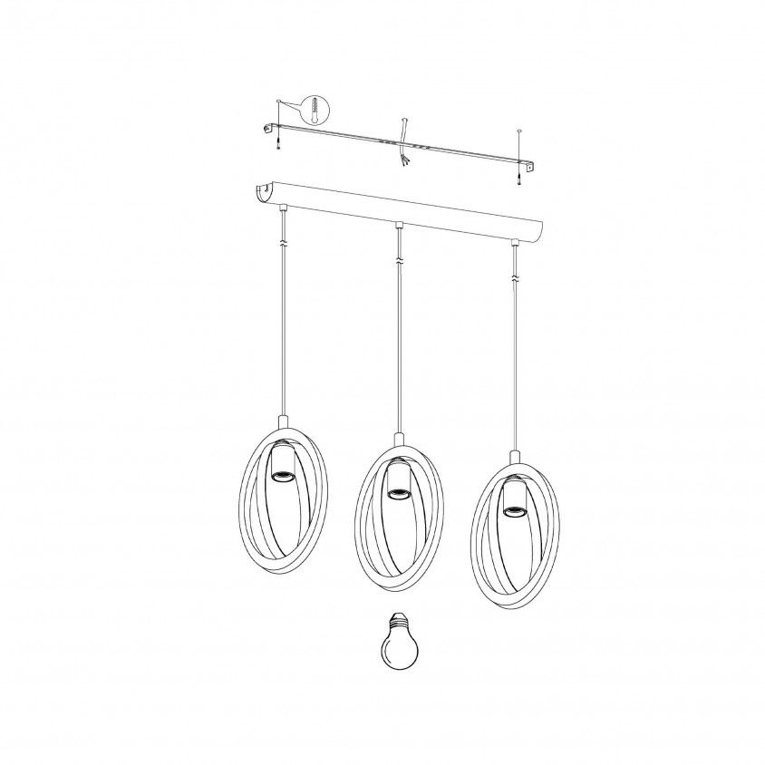Suspenso Eglo Basildon Hl/3 E27
