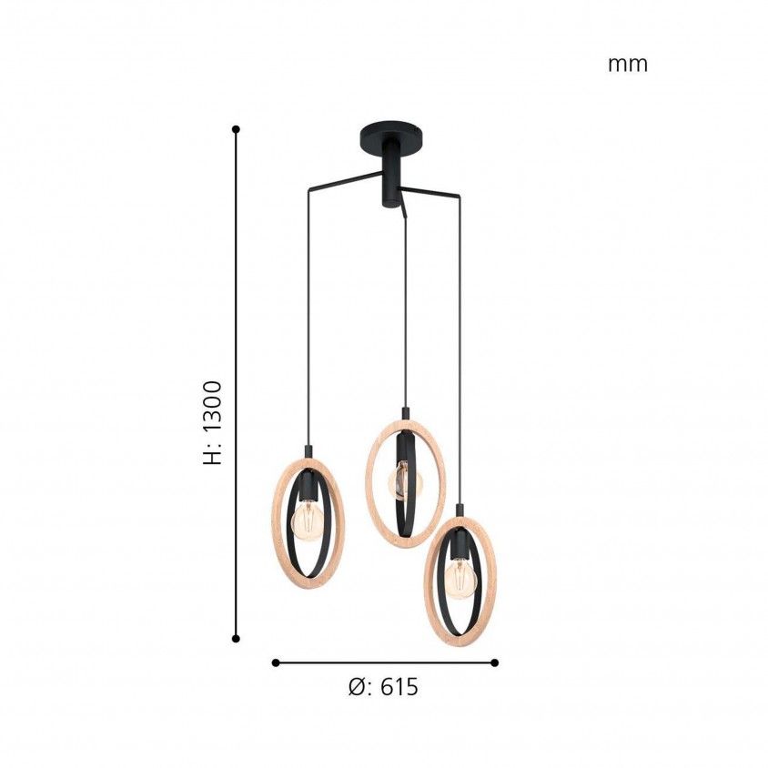 Suspenso Eglo Basildon Hl/3 615 E27