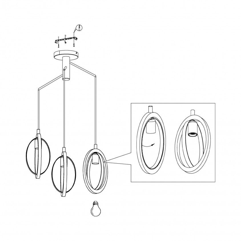 Suspenso Eglo Basildon Hl/3 615 E27