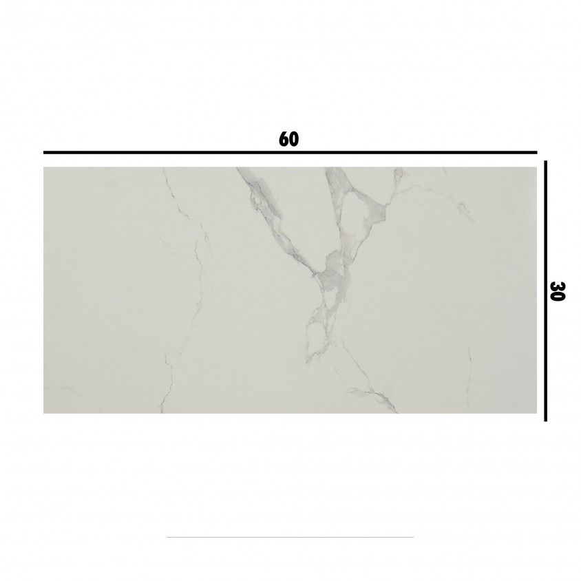 Porcelnico Retificado Streightex White Carrara 30x60