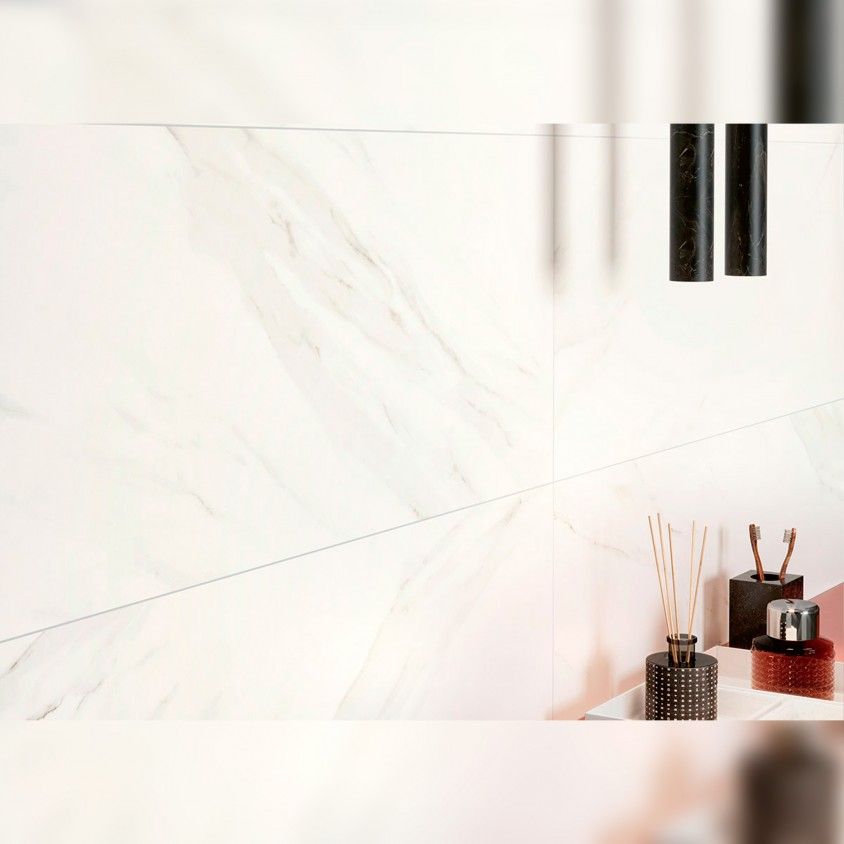 Revestimento Revigres Calacatta Bianco Mate Retificado 30x90