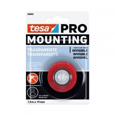 Fita Adesiva Dupla-face Tesa Mounting Pro Transparente 1.5mx19mm