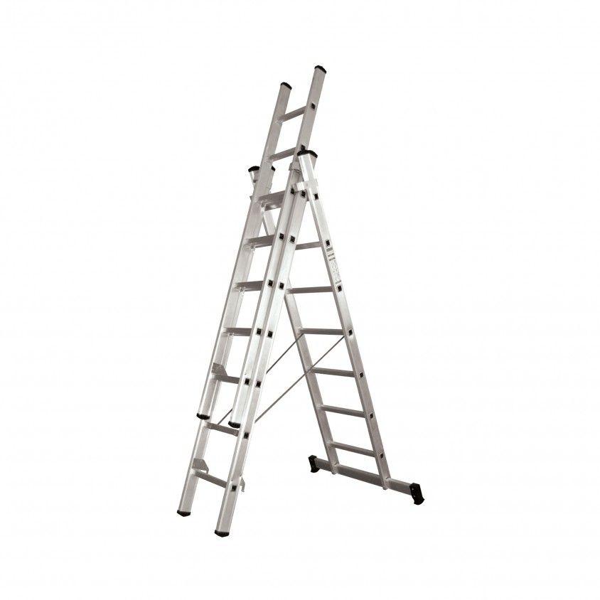 Escada Tripla Litan Profissional de Alumnio 3x23 degraus 6+6+6MT