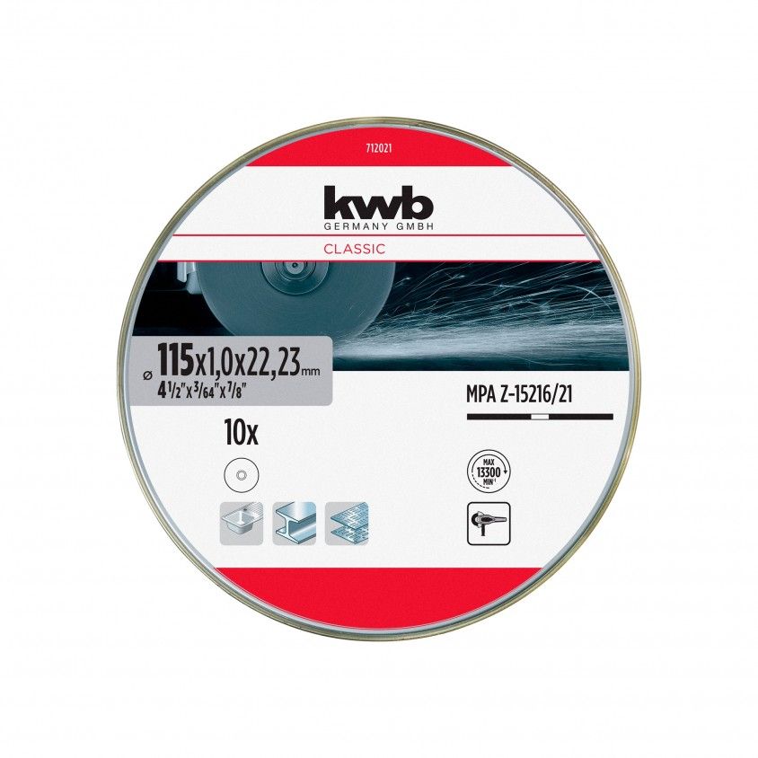 Kwb Disco Corte Metal e Inox 1.0mm 10uni