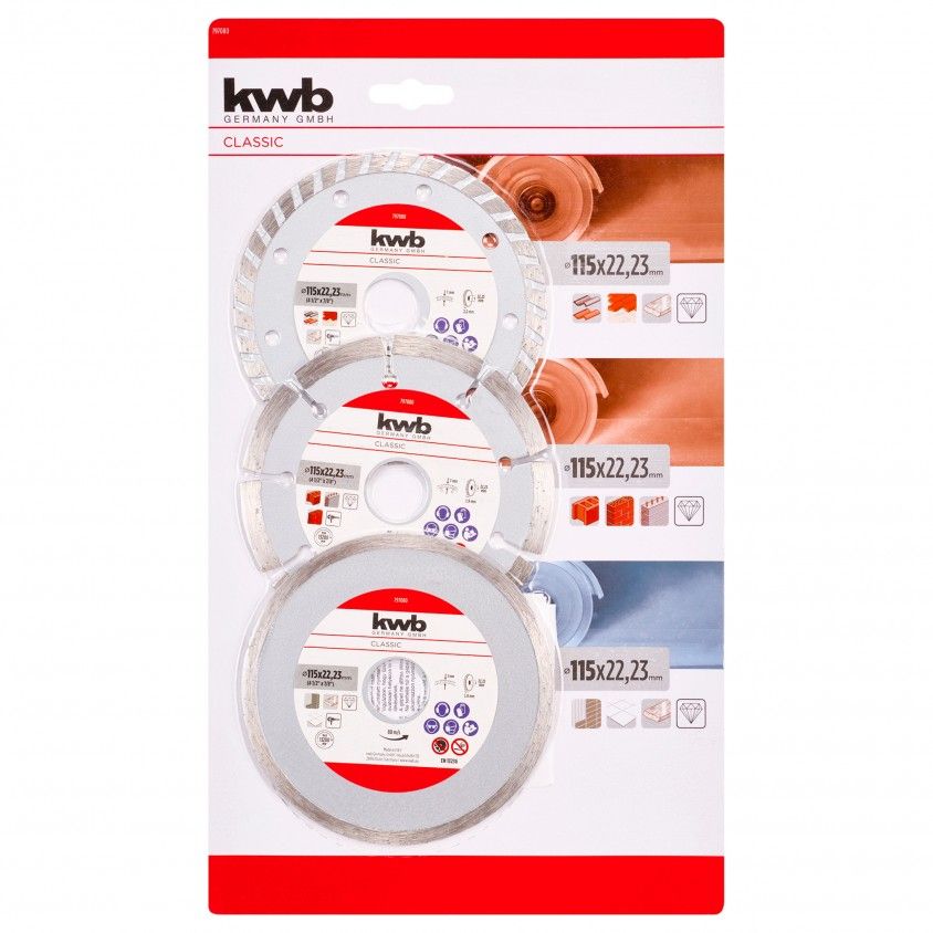 Kwb Disco Diamante Sortidos Ø115mm 3uni Kwb Disco Diamante Sortidos Ø115mm 3uni