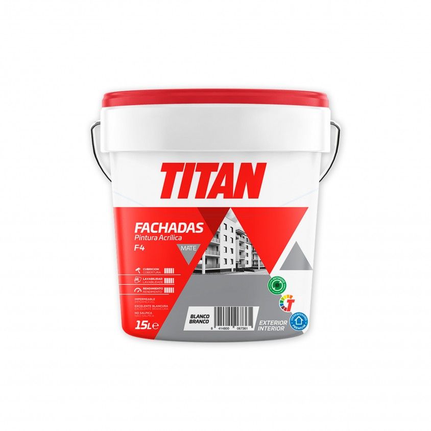 Tinta Acrilica Fachadas Mate F-4 Branco 15L