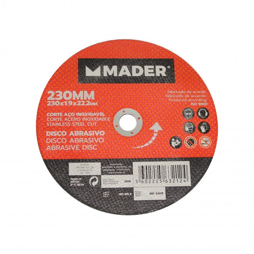 Disco Abrasivo Corte Ao Inox Mader 230mm