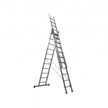 Escada Tripla Litan em Alumnio 3x9 degraus 2.5+2.5+2.5MT