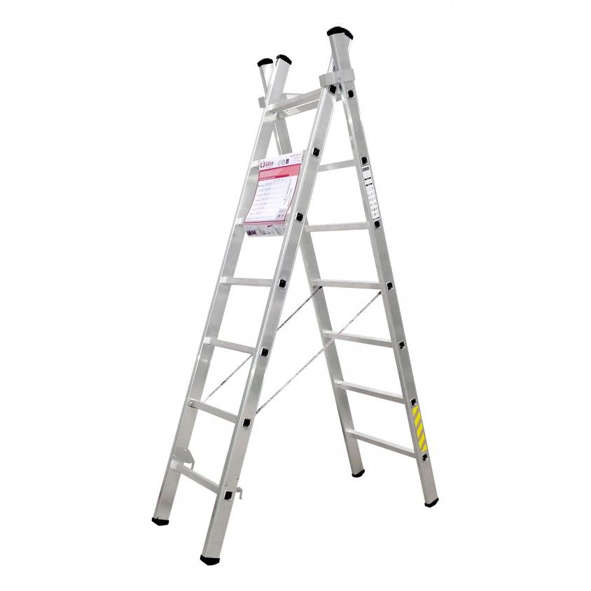 Escada Dupla Litan em Alumnio 2x7 degraus 2+2MT