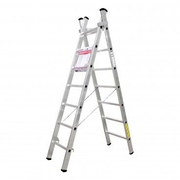 Escada Dupla Litan em Alumnio 2x7 degraus 2+2MT