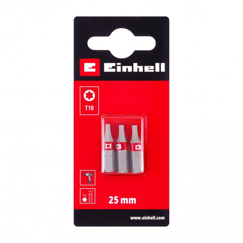 Conjunto 3 Bits 25mm Torx Einhell