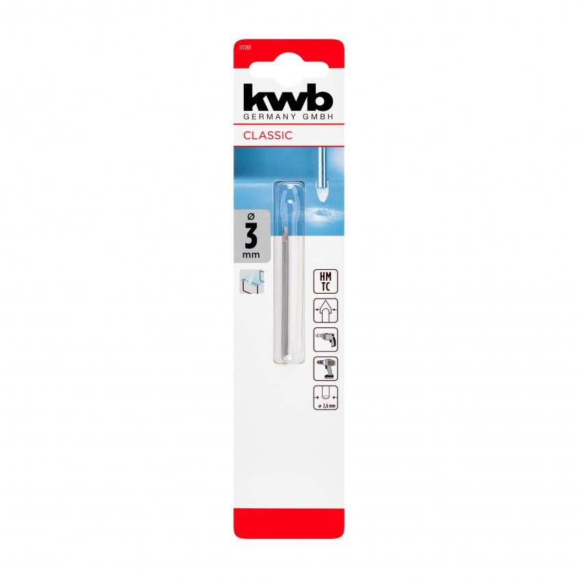Broca Flecha p/ Vidro Kwb
