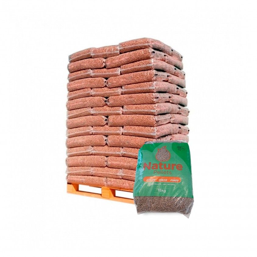Pellets Certificados Nature 6mm Palete 65 Sacos 15kg