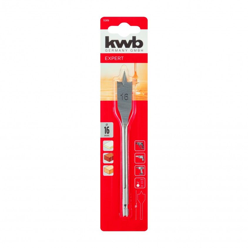 Kwb BROCA MADEIRA PALA 16MM