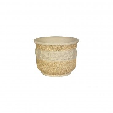 Vaso de Pedra Redondo Detalhe 29x24cm