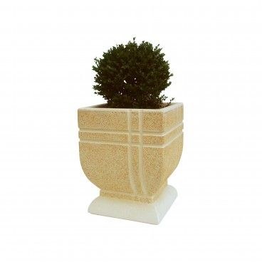 Vaso de Pedra formato Clice Quadrado Grande 63x80cm