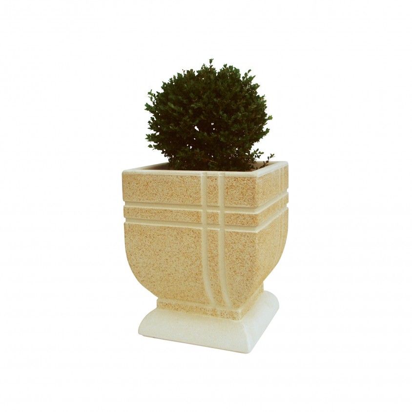 Vaso de Pedra formato Clice Quadrado Grande 63x80cm