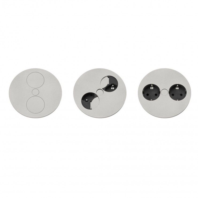 Twist Tomada 2 Schuko Inox