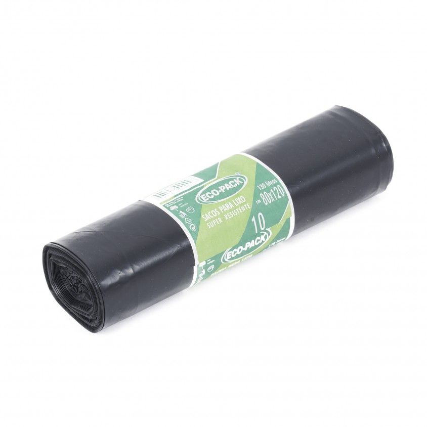 Saco Lixo em rolo 80X120 Preto 10 Unidades