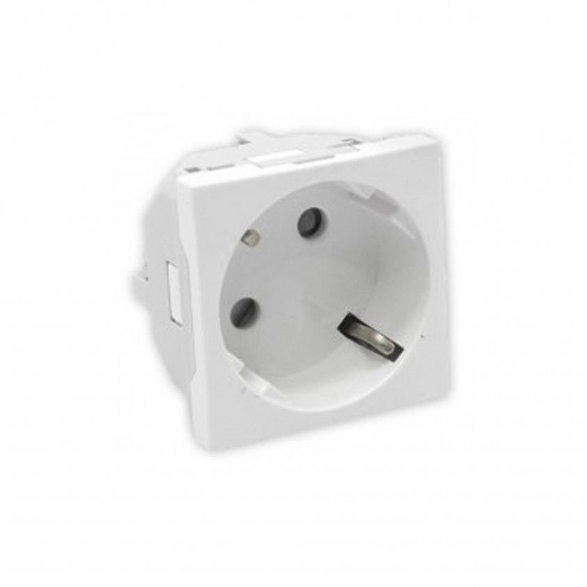 Tomada Schuko com Obturador Branco SBR