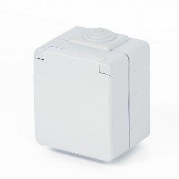 Tomada Schuko com Obturador Estanque 48 Cinza 48132 Kcz