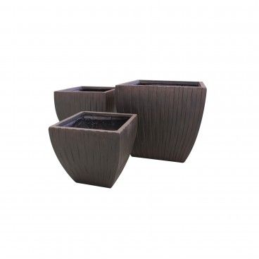 Conjunto de 3 Vasos Fibra Bamboo Castanho