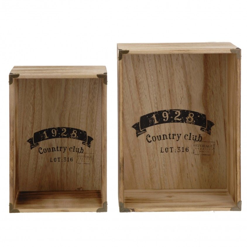 Caixa Madeira Country Club 2Pcs