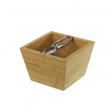 Caixa Quebra-Nozes Bambu 16X16X11cm